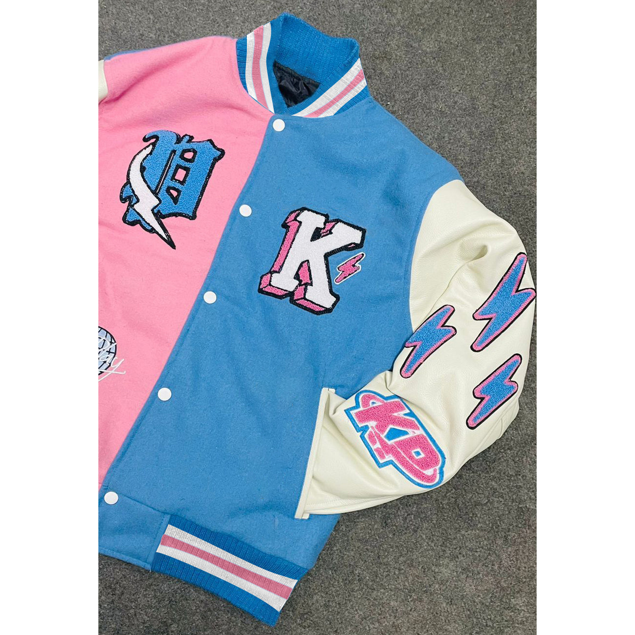 Muchic Fashionable Baseball Jacket With Contrasting Color Stitching Coats & Jackets