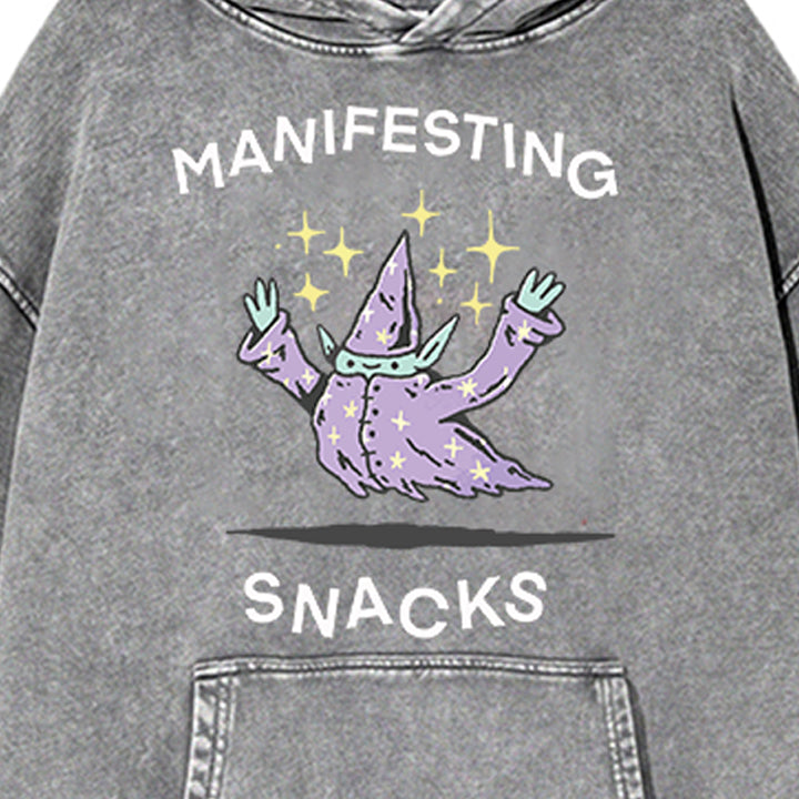 Muchic Unisex 'SNACKS' Fun Graphic Print Long Sleeve Hoodie