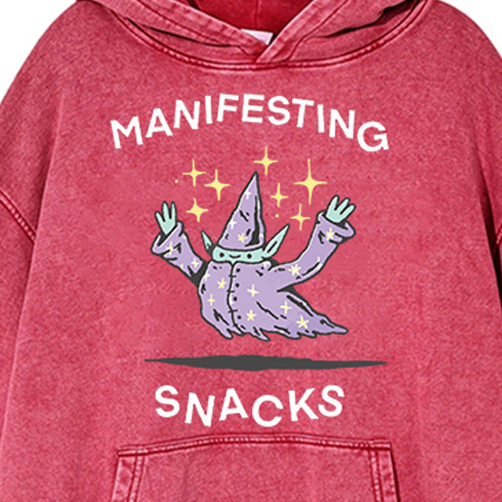 Muchic Unisex 'SNACKS' Fun Graphic Print Long Sleeve Hoodie