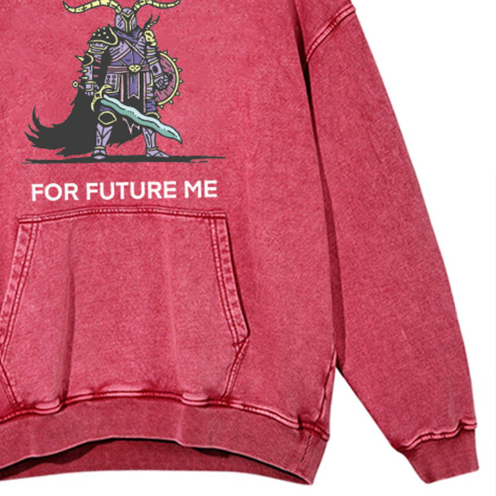 Muchic Unisex "FOR FUTURE ME" Fun Graphic Print Long Sleeve Hoodie