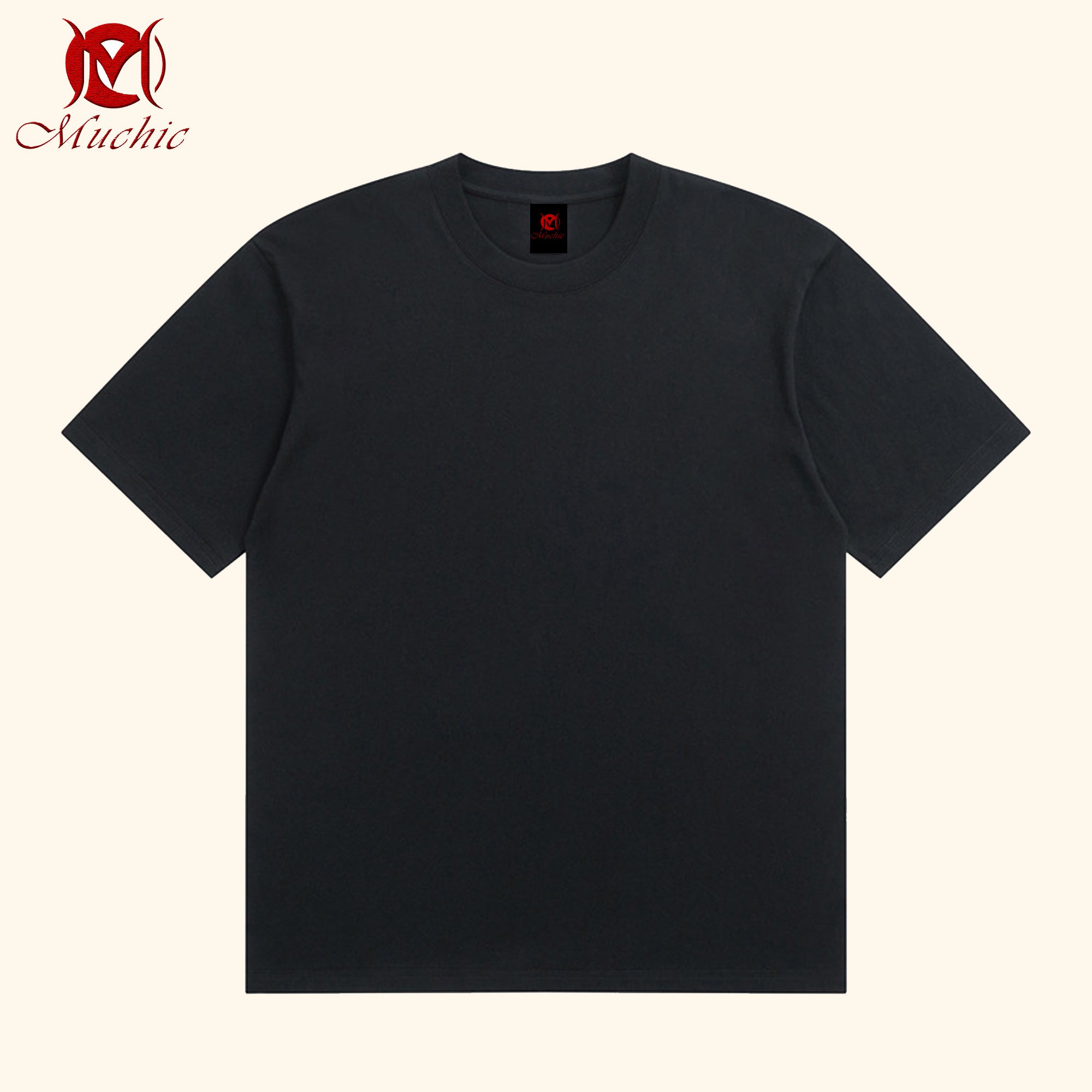 100% heavyweight cotton solid color short-sleeved T-shirt for men and women summer loose American cleanfit half-sleeved bottoming top (tax-free)