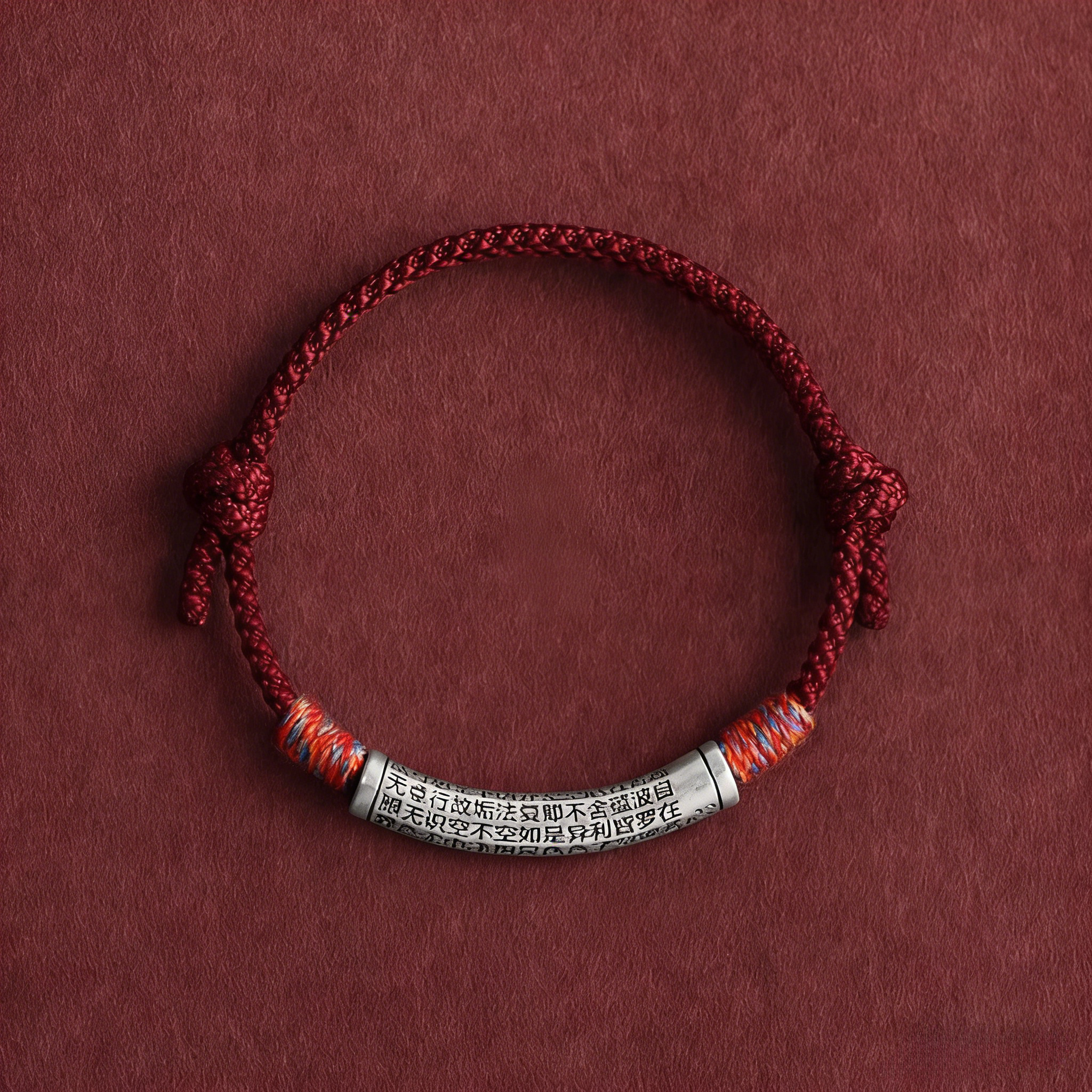 Heart Sutra Protection Bracelet – Feng Shui Red String Spiritual Charm