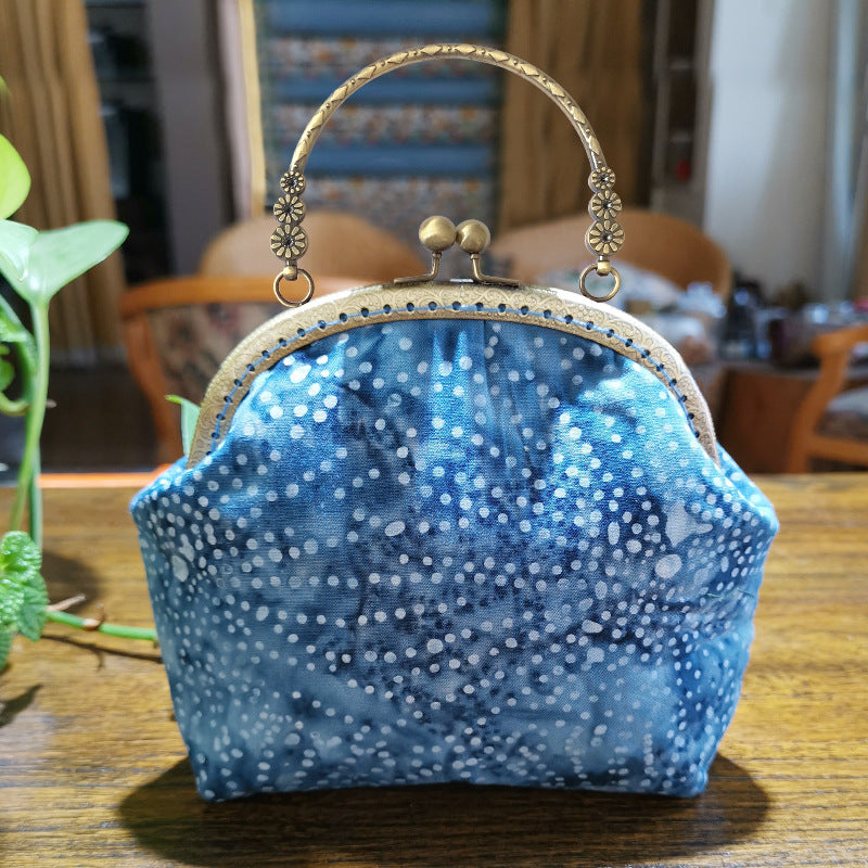 Lu Embroidery Hand-Embroidery Diy Material Bag Three-Dimensional Ribbon Embroidery Tote Bag Cross-Body Bag Dual-Purpose(duty free)
