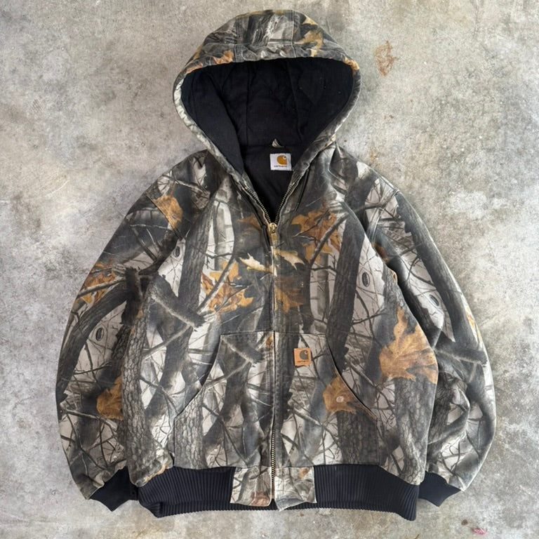 Vintage Tree Camouflage Zip-Up Lined Jacket