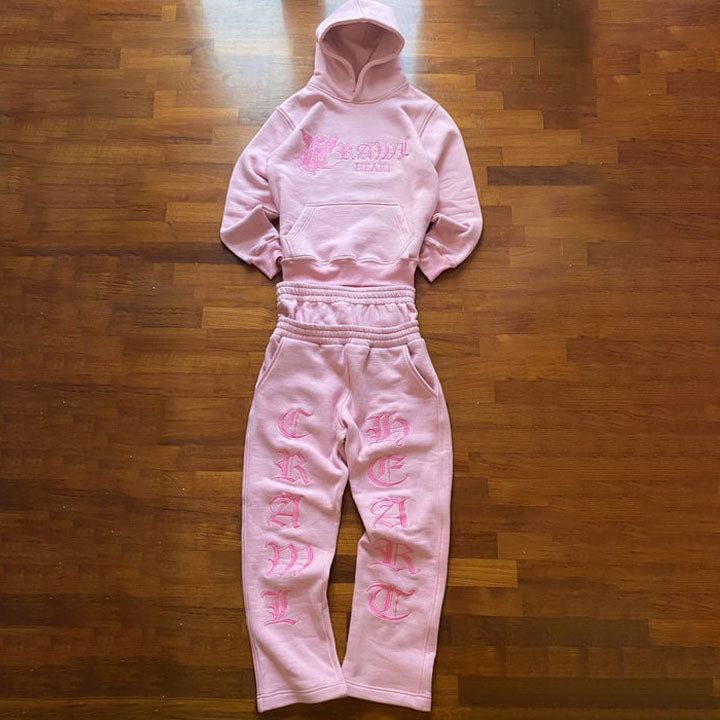 Muchic unisex Street Embroidery Tracksuit  suit