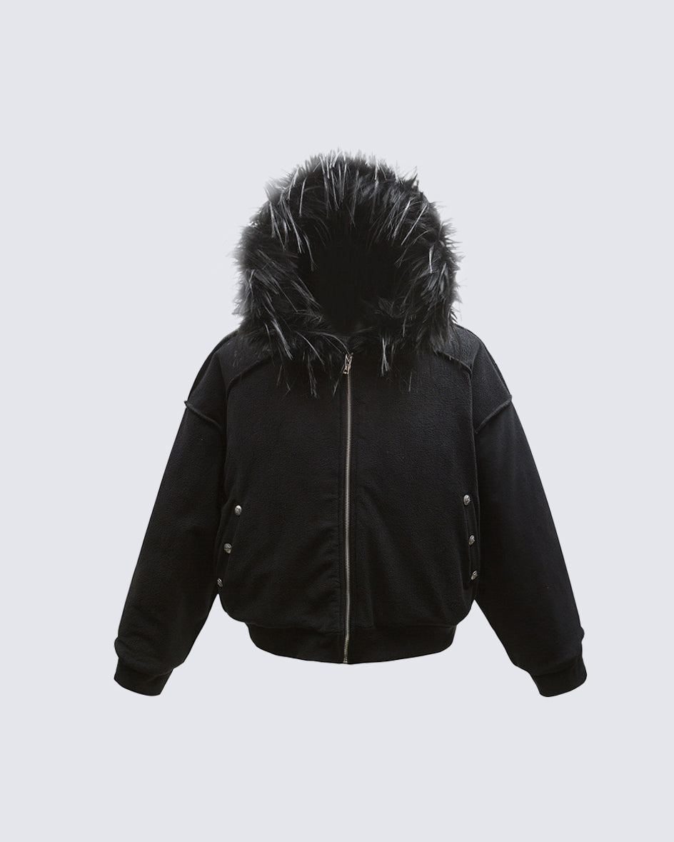 Muchic Unisex Fur-Lined Bomber Hoodies – Ultimate Winter Style