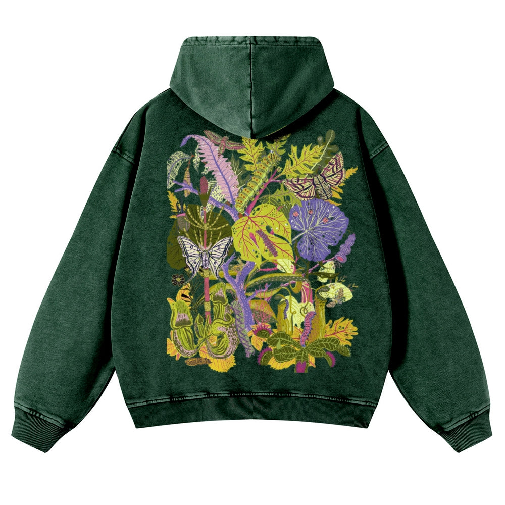 Muchic Unisex Various plants Casual Washed Hoodie