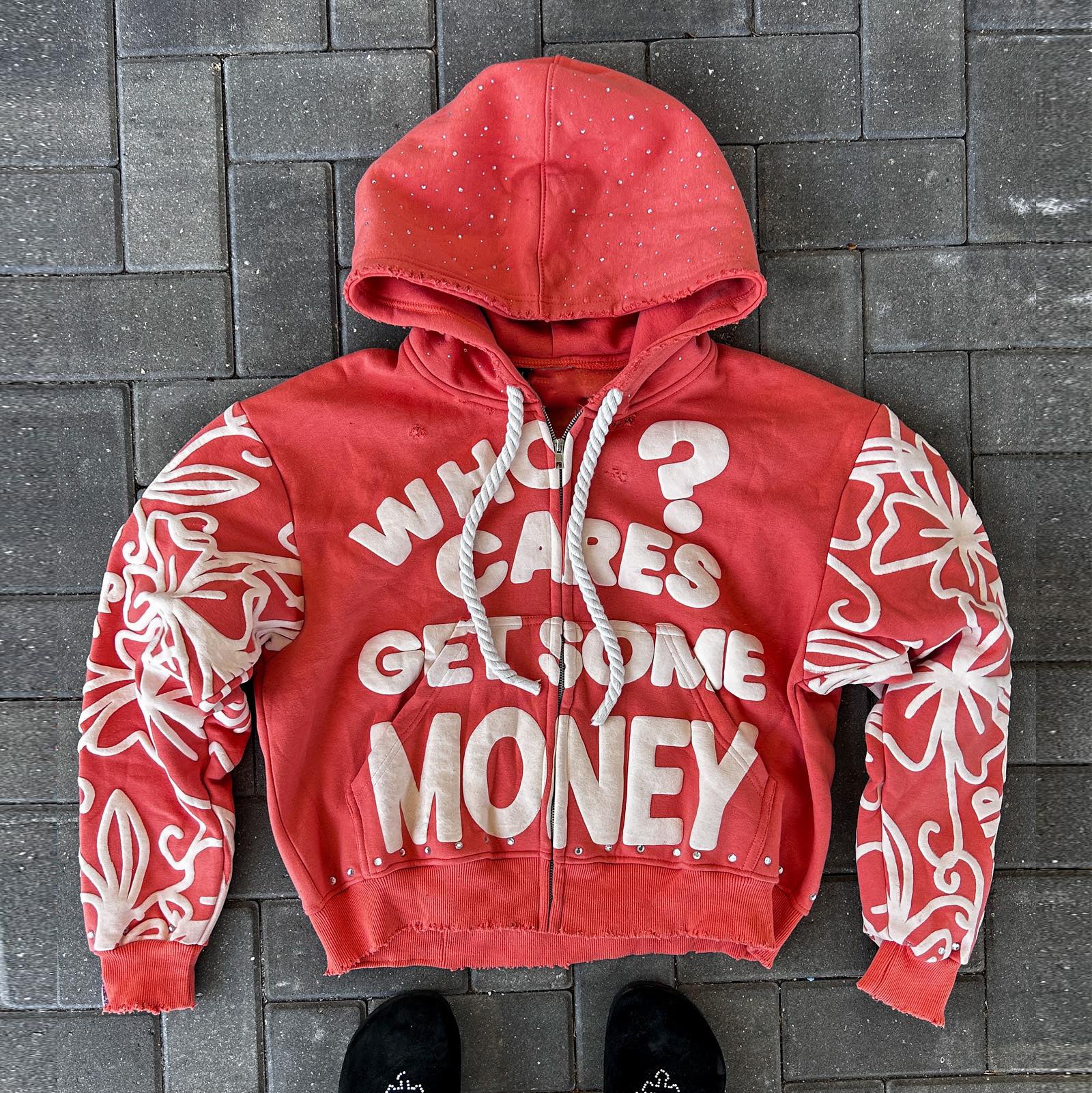 Muchic Who Cares Get Some Money Hoodie