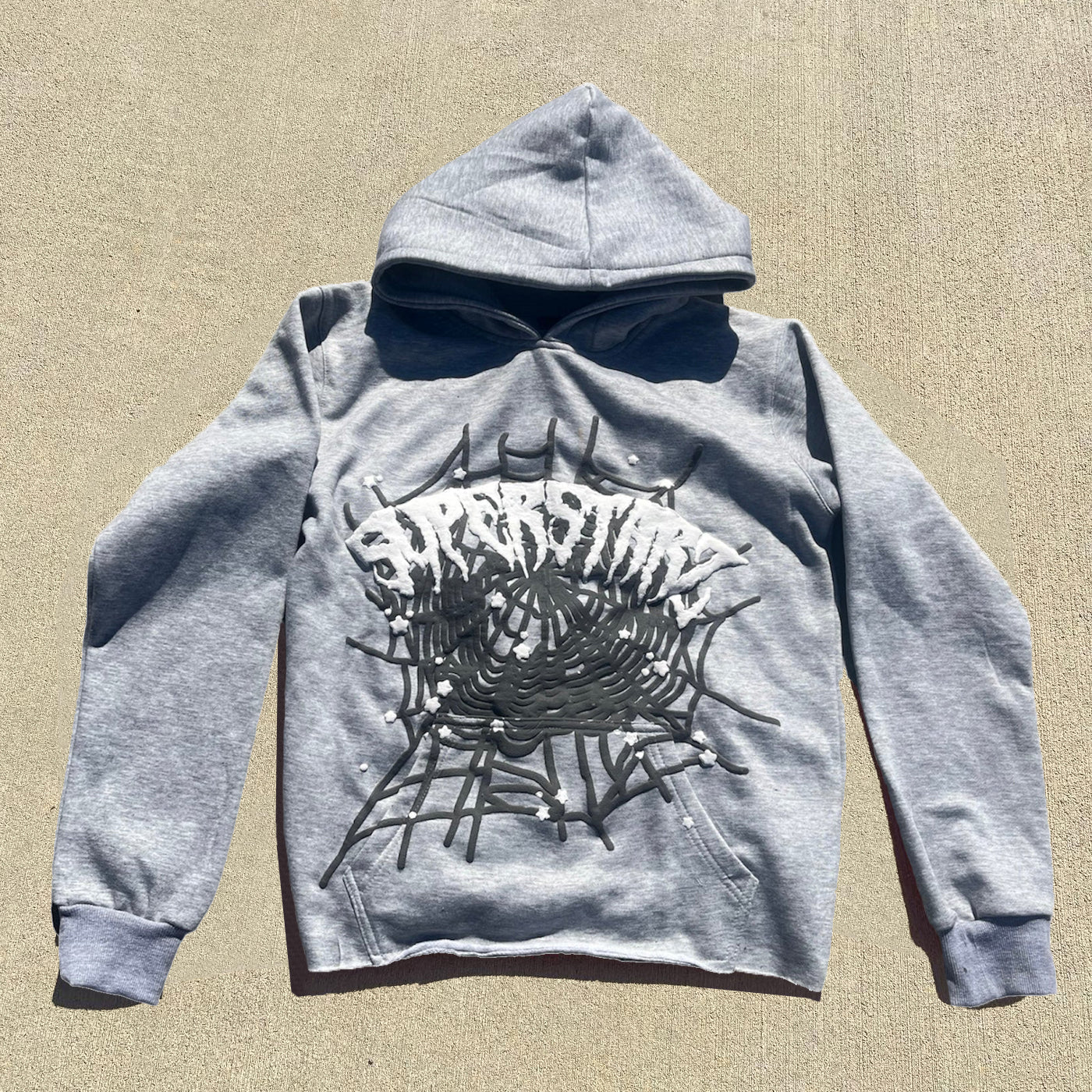 Muchic Superstar Spider Web Print Long Sleeve Hoodies