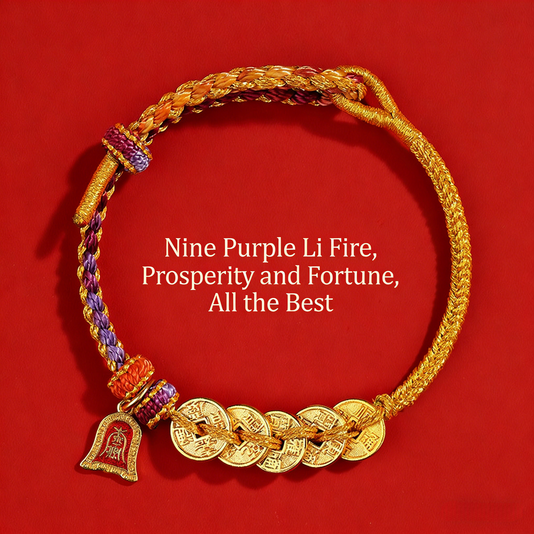 Five Emperor Coin Red String Bracelet – Wealth Protection & Good Fortune
