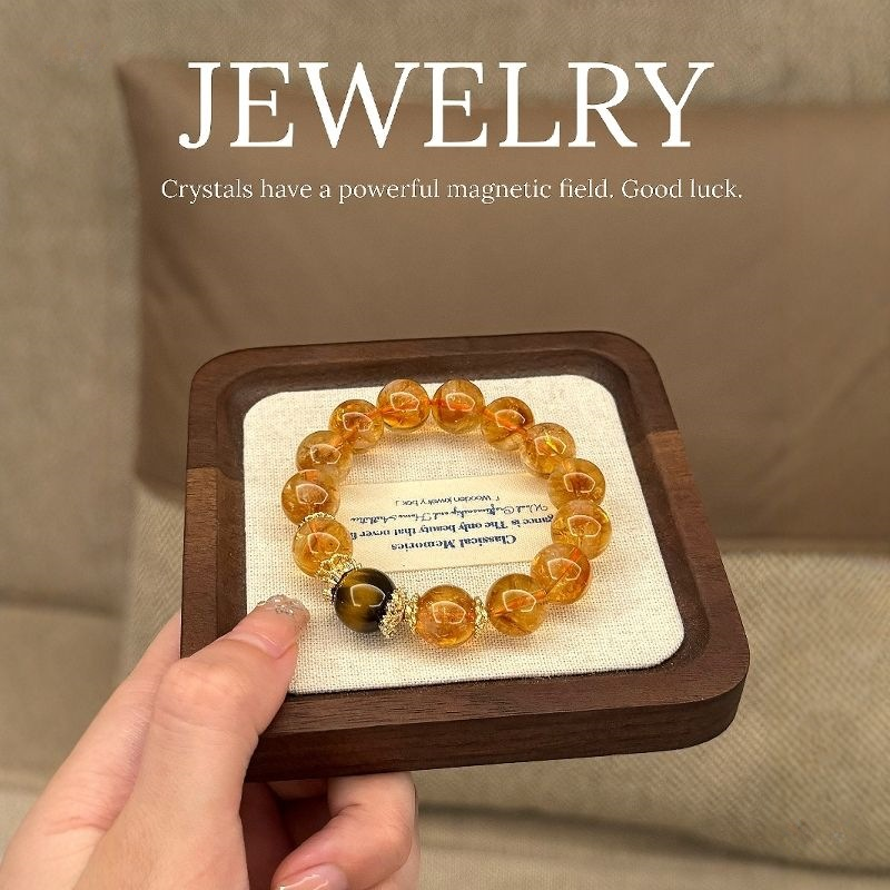Tiger Eye & Citrine Bracelet – Confidence, Wealth & Protection