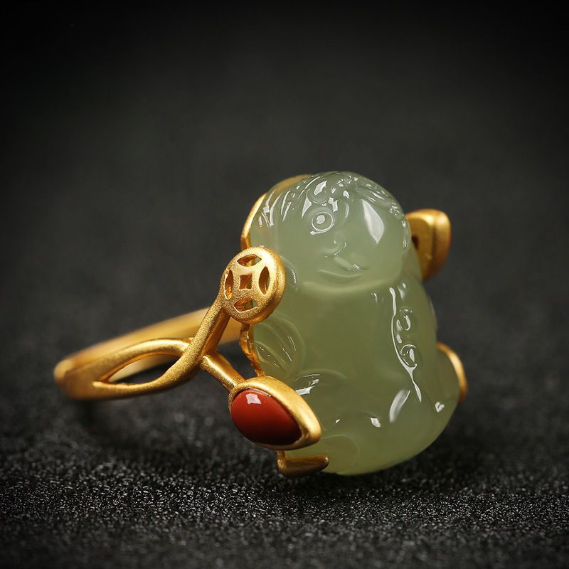 Pixiu Jade Ring – Feng Shui Lucky Wealth Protection Jewelry