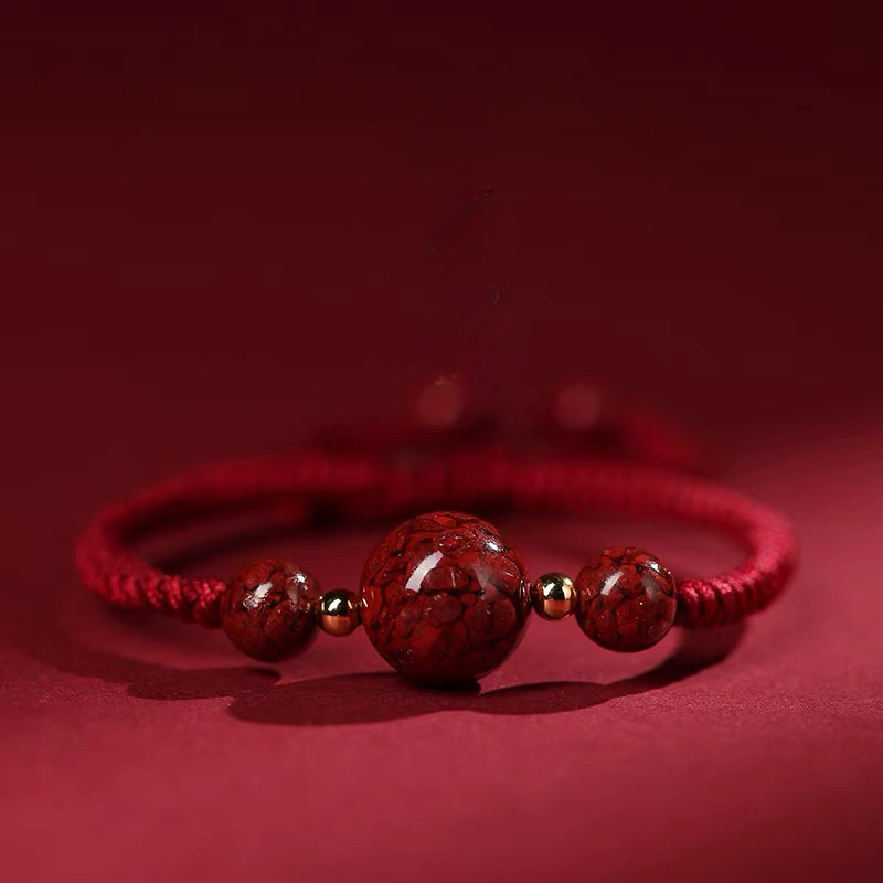 Red String Cinnabar Bracelet – Spiritual Protection Energy Jewelry