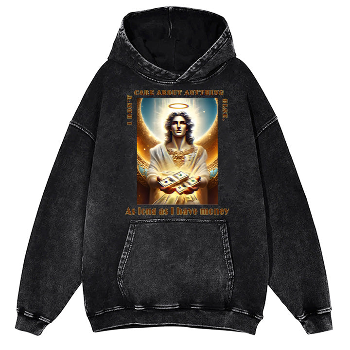 MUCHIC Unisex Fashion "Money to Spend" Christ Graphic Print Long Sleeve Hoodie (T-shirt)