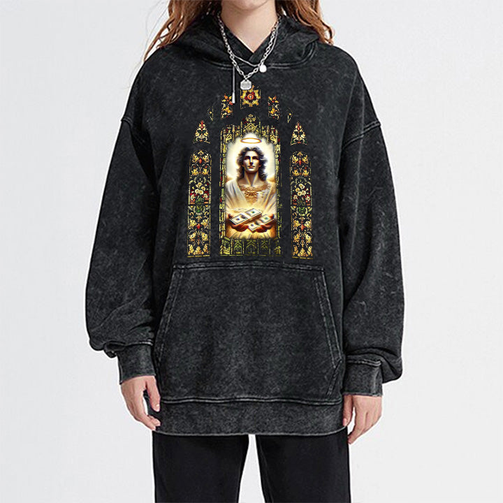 MUCHIC Unisex Fashion "Faith" Christ Graphic Print Long Sleeve Hoodie (T-shirt)