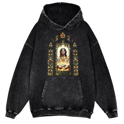 MUCHIC Unisex Fashion "Faith" Christ Graphic Print Long Sleeve Hoodie (T-shirt)