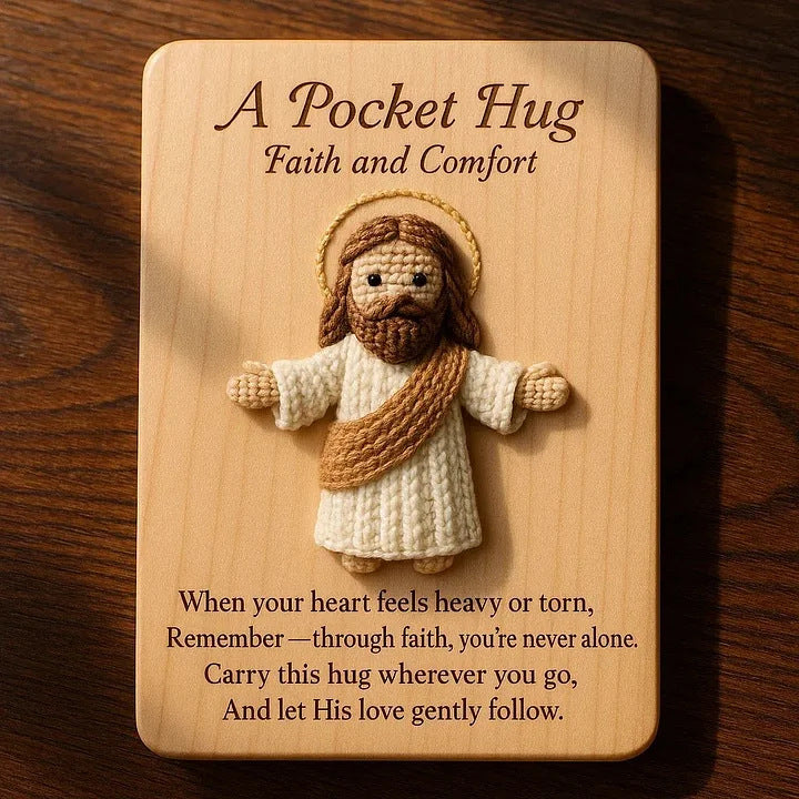 A Pocket Hug Wooden Plaque – Faith, Comfort & Daily Reminder