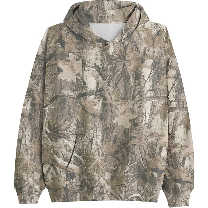 Muchic Unisex "Leaf" Camouflage Fun Graphic Print Long Sleeve Hoodie