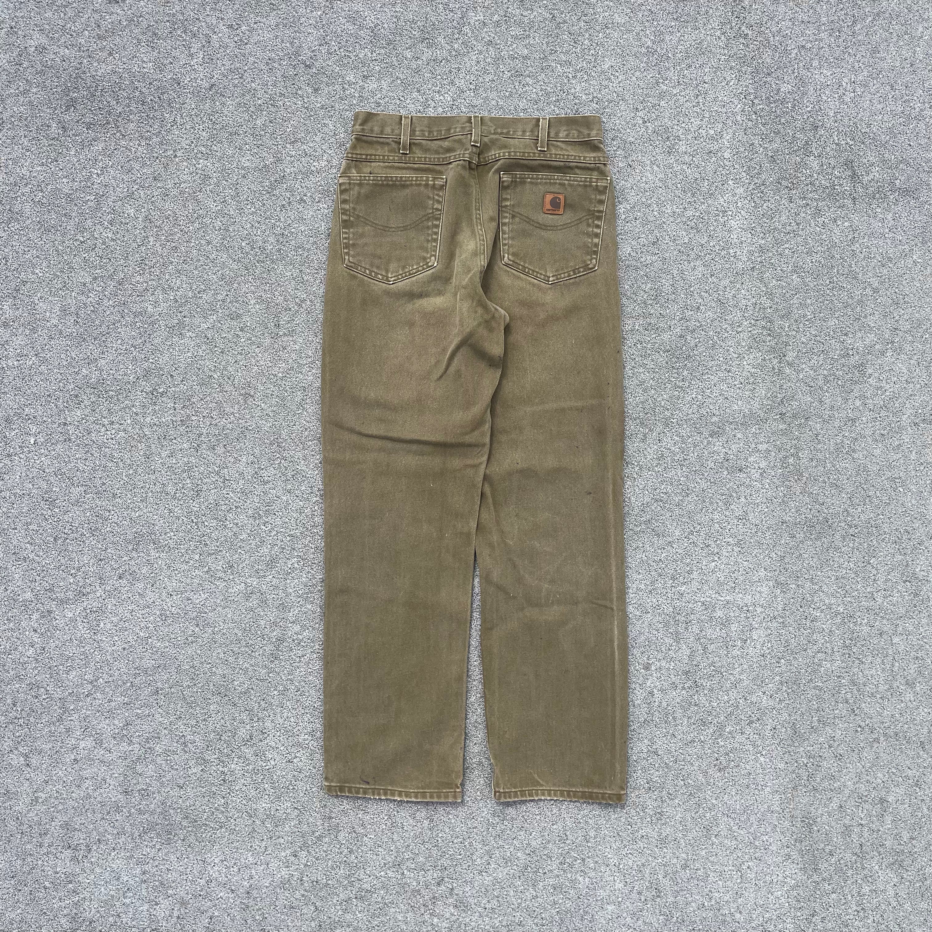 Vintage Carhartt Green / Brown Carpenter Trousers