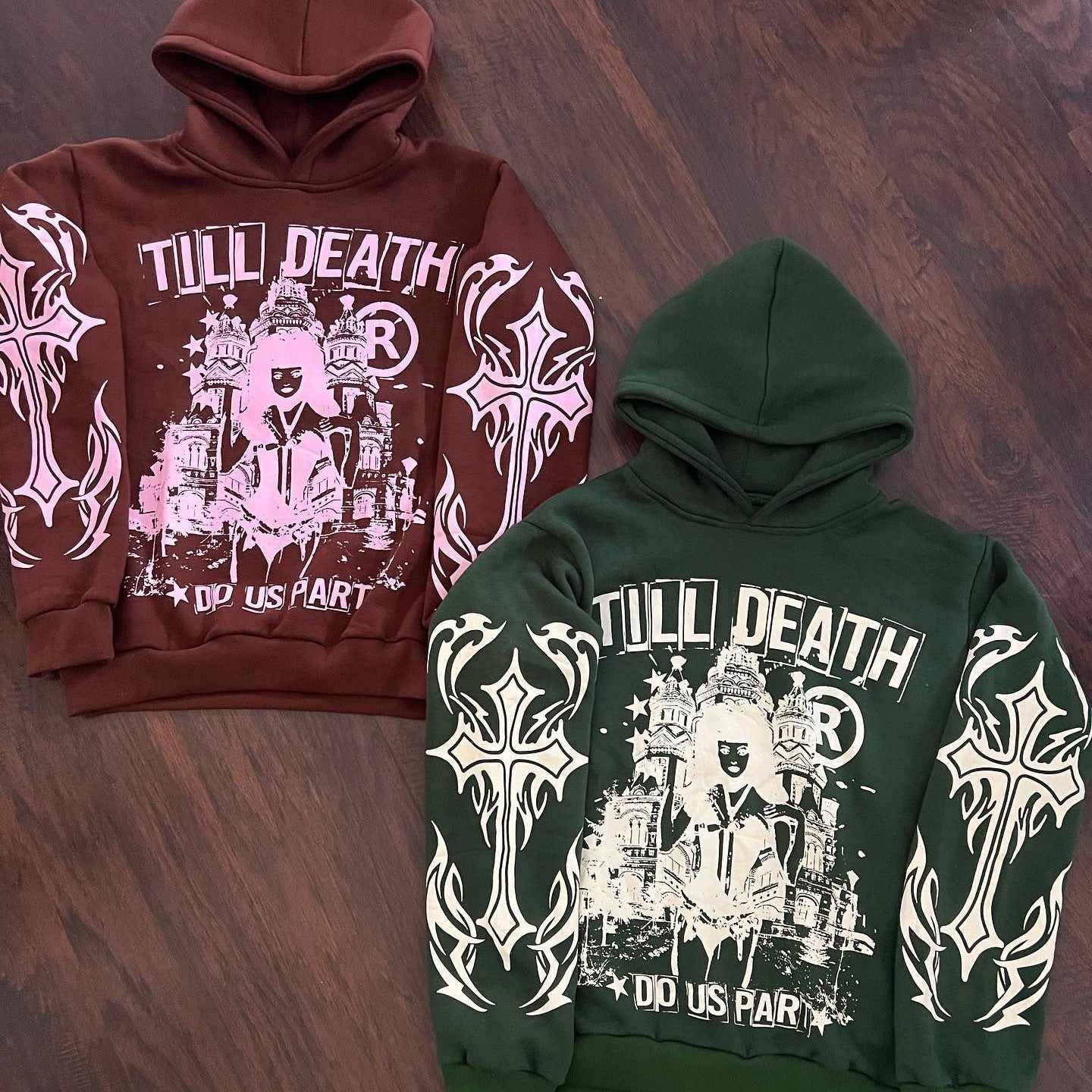 Muchic Casual Till Death Do Us Part Print Long Sleeve Hoodies