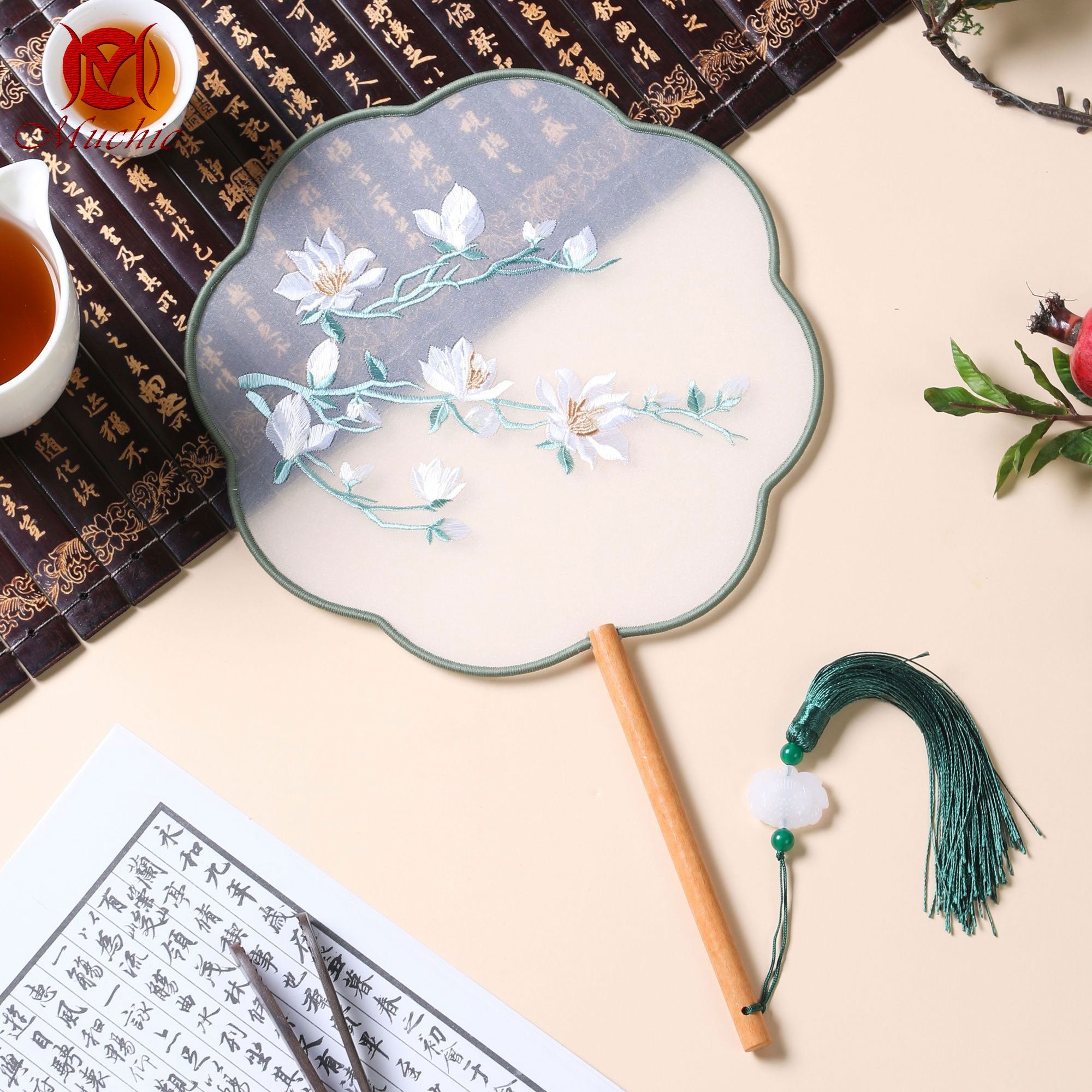 Intangible Cultural Heritage Embroidered Fan (Hand embroidery)(duty free)
