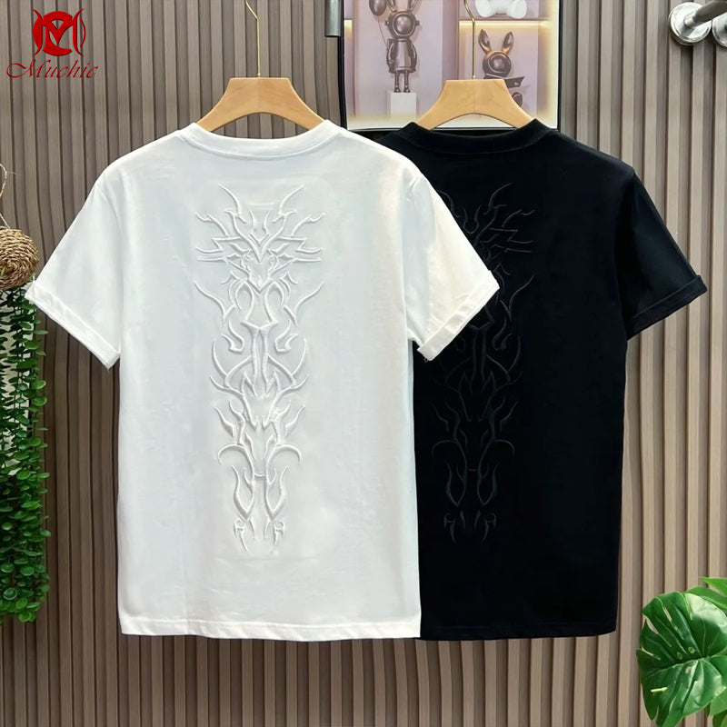 Unisex Intangible Cultural Heritage Dragon Embroidery T-shirt(Hand Embroidered) (Duty Free)