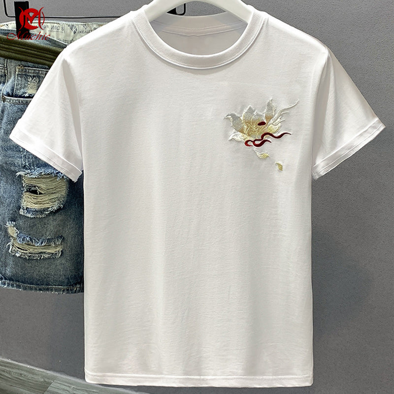 Unisex Intangible Cultural Heritage Qilin Embroidery T-shirt(Hand Embroidered) (Duty Free)