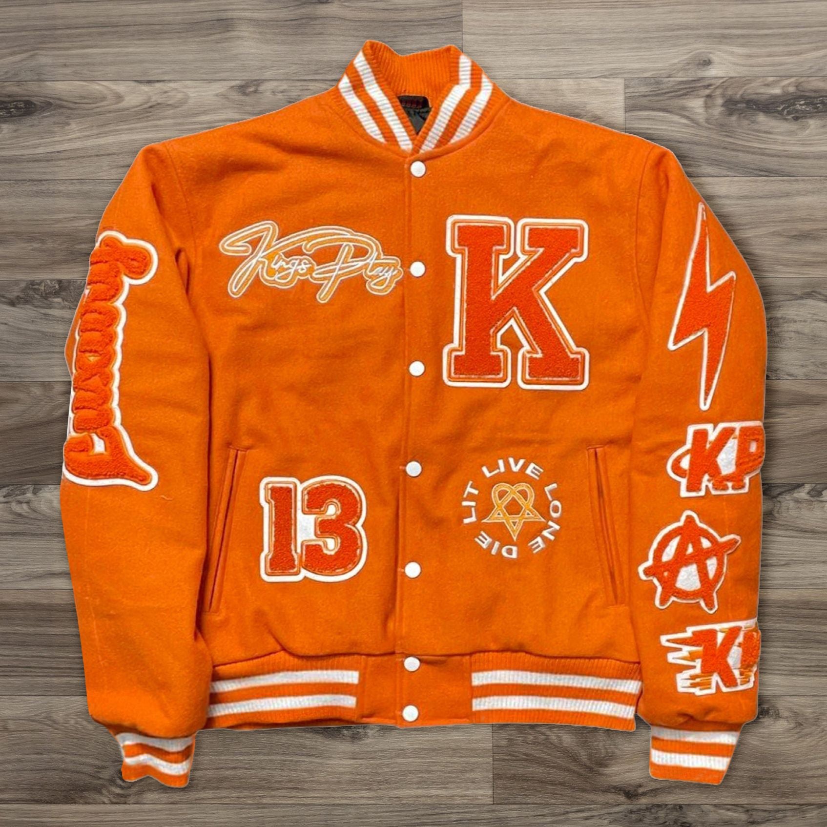 Muchic Retro Trendy Hip-Hop Casual Baseball Jacket Orange / S Coats & Jackets