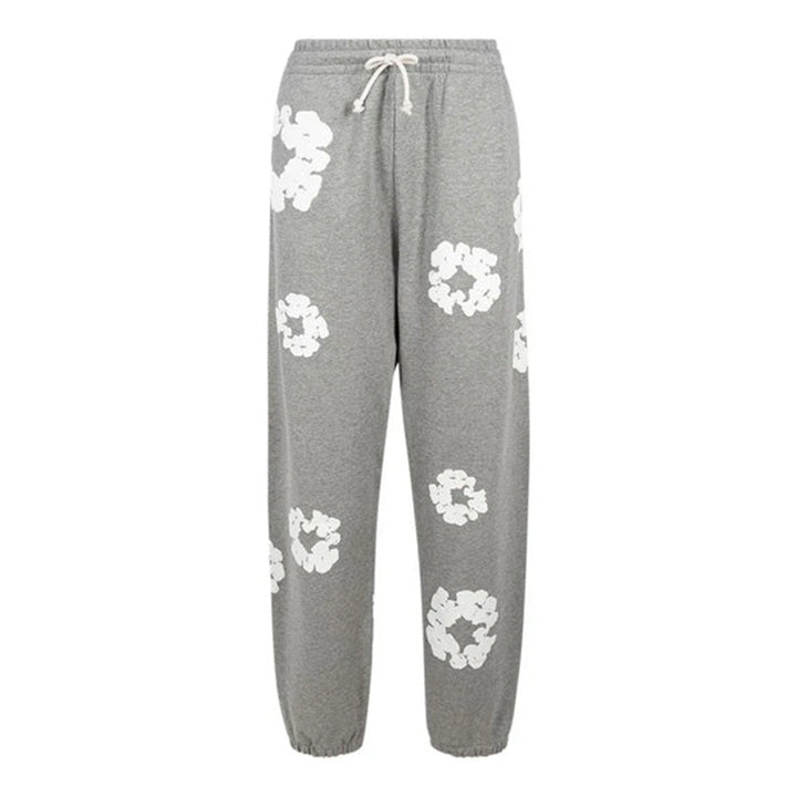 Muchic Unisex Casual Street Floral Print Trousers