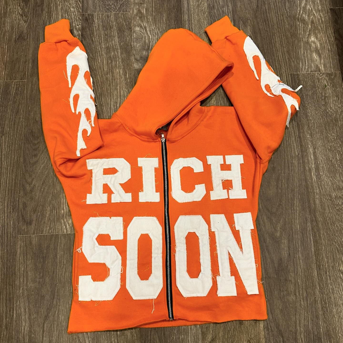 Muchic Fashionable personalized patch loose hoodie