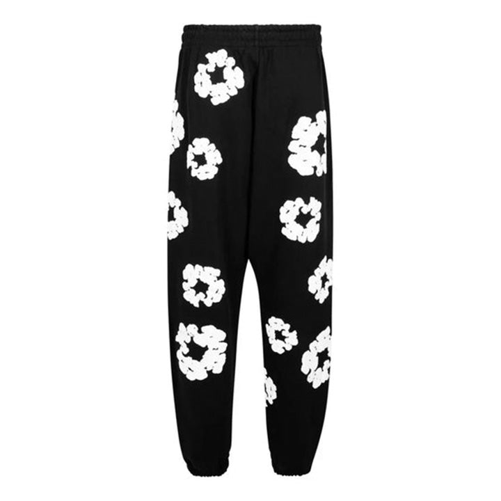 Muchic Unisex Casual Street Floral Print Trousers