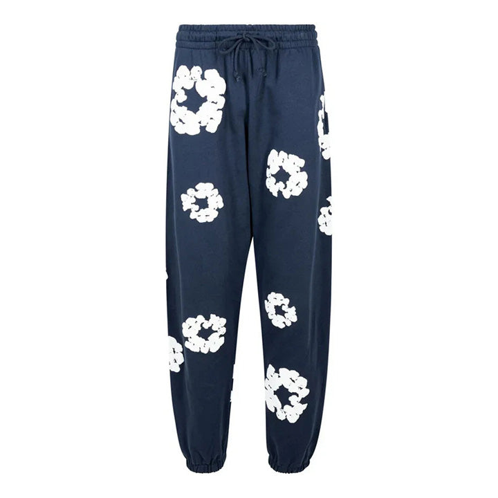 Muchic Unisex Casual Street Floral Print Trousers