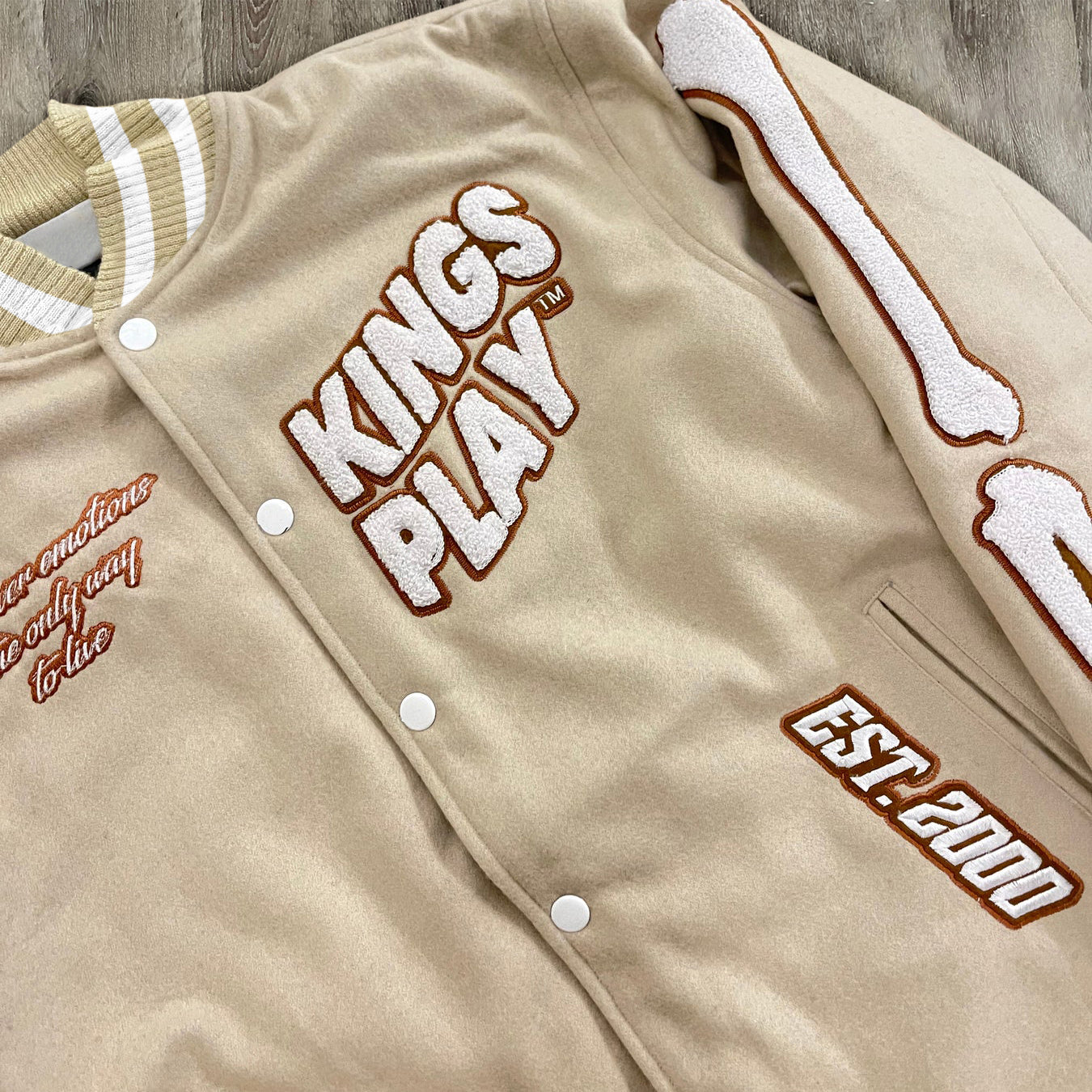 Muchic Khaki Trendy Retro Sports Baseball Uniform Coats & Jackets