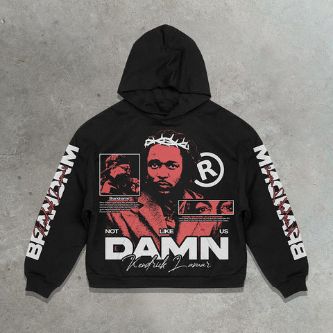 Muchic Damn casual hip-hop hoodie