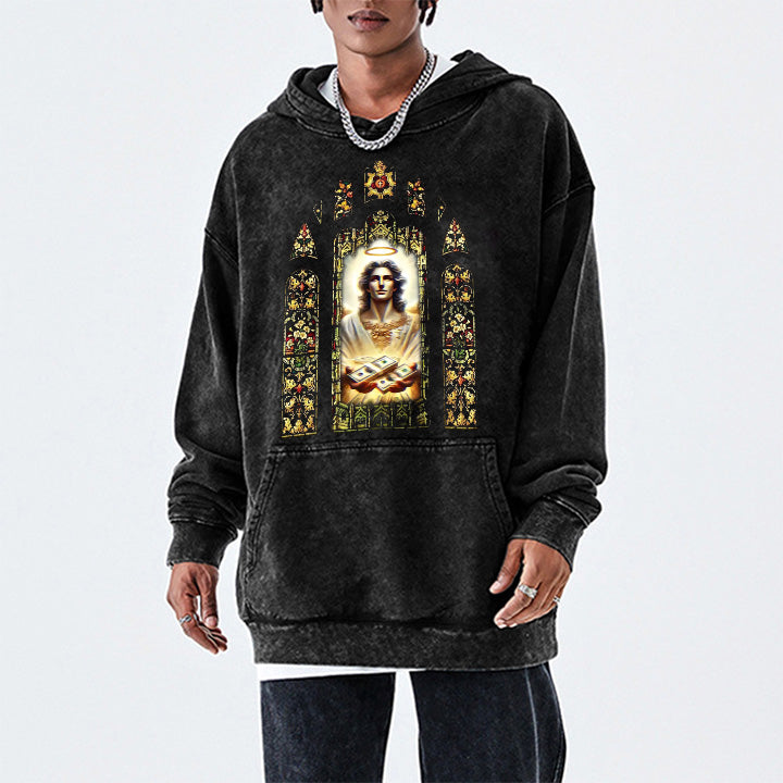 MUCHIC Unisex Fashion "Faith" Christ Graphic Print Long Sleeve Hoodie (T-shirt)