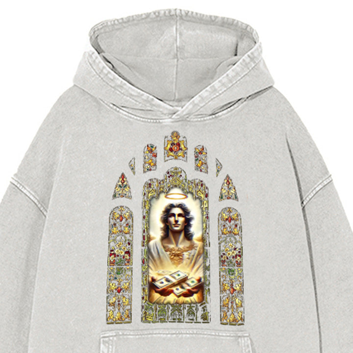 MUCHIC Unisex Fashion "Faith" Christ Graphic Print Long Sleeve Hoodie (T-shirt)