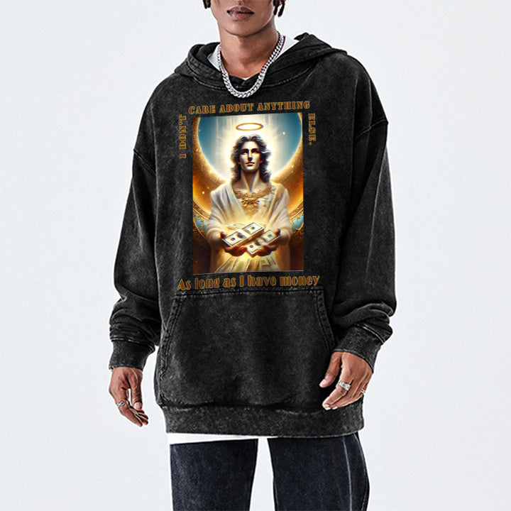 MUCHIC Unisex Fashion "Money to Spend" Christ Graphic Print Long Sleeve Hoodie (T-shirt)