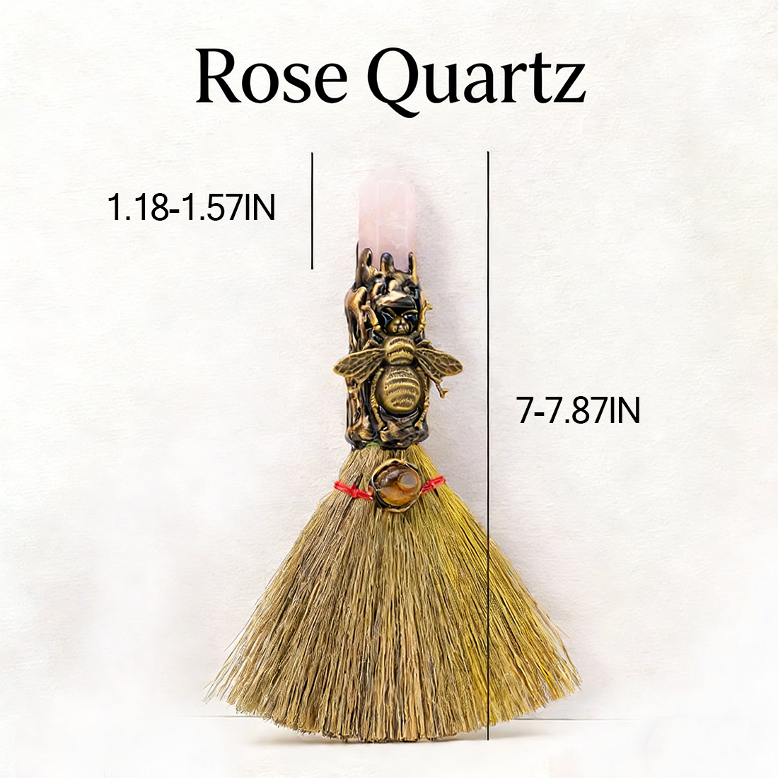 Natural Crystal Cleansing Broom | Home Energy Purification & Spiritual Decor