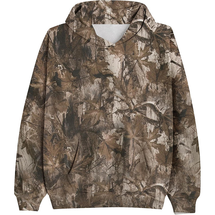 Muchic Unisex "Leaf" Camouflage Fun Graphic Print Long Sleeve Hoodie