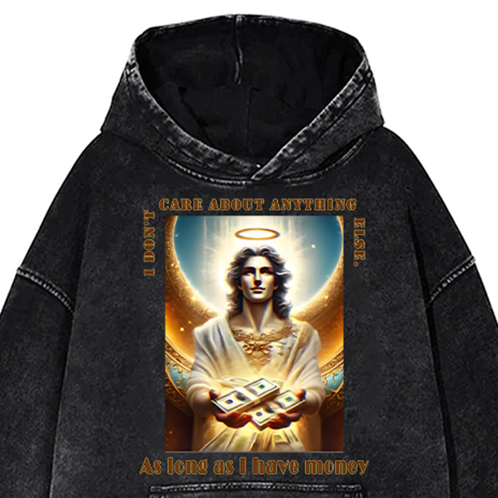 MUCHIC Unisex Fashion "Money to Spend" Christ Graphic Print Long Sleeve Hoodie (T-shirt)