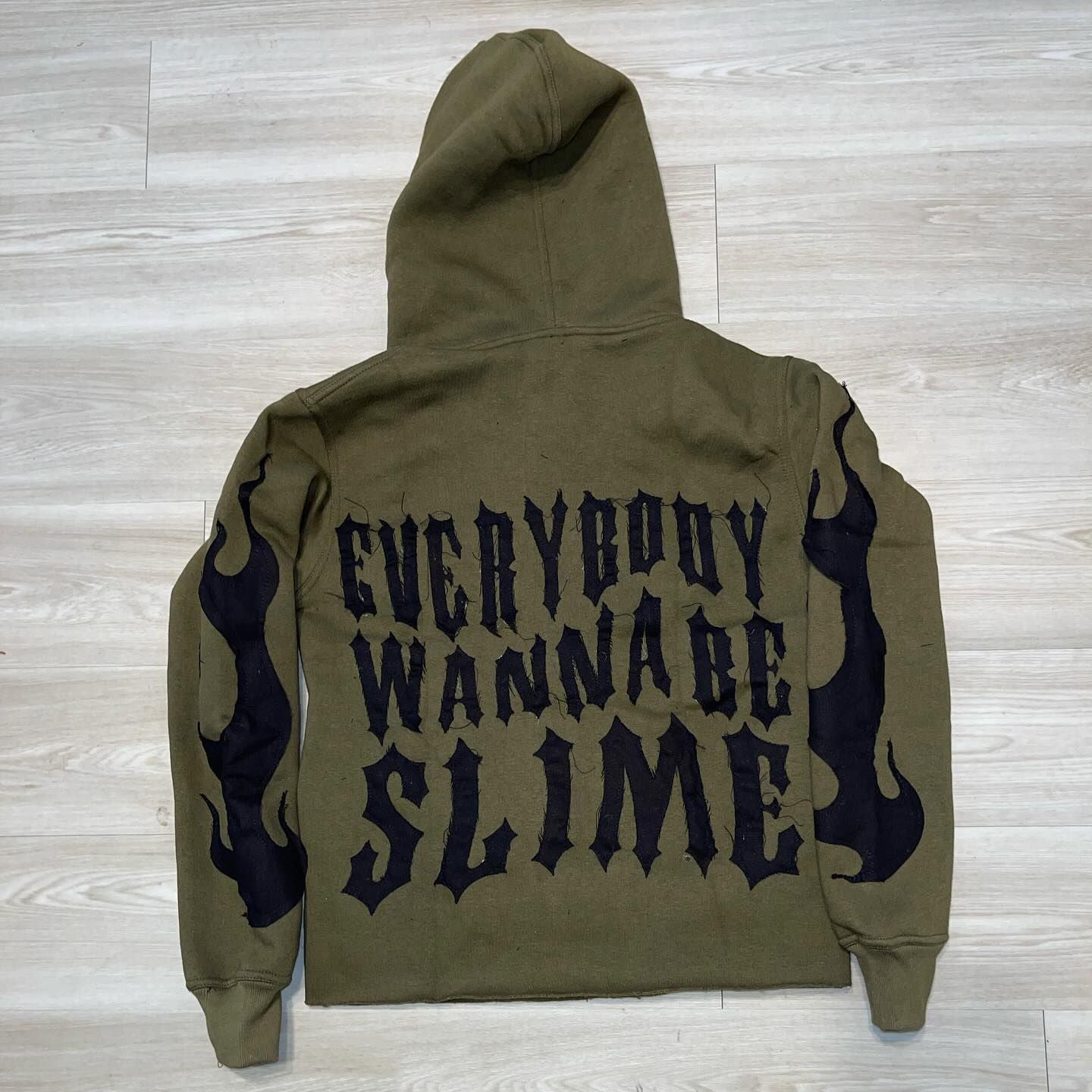 Muchic Slime Life Flame Print Long Sleeve Hoodies