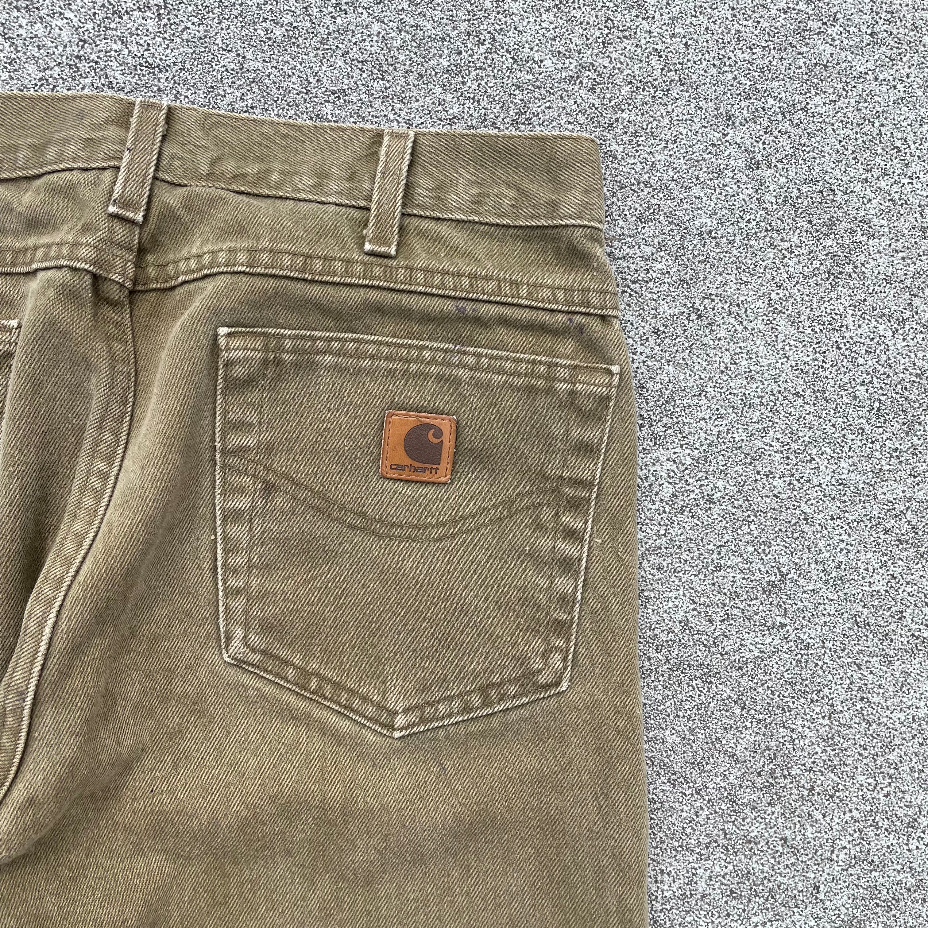 Vintage Carhartt Green / Brown Carpenter Trousers