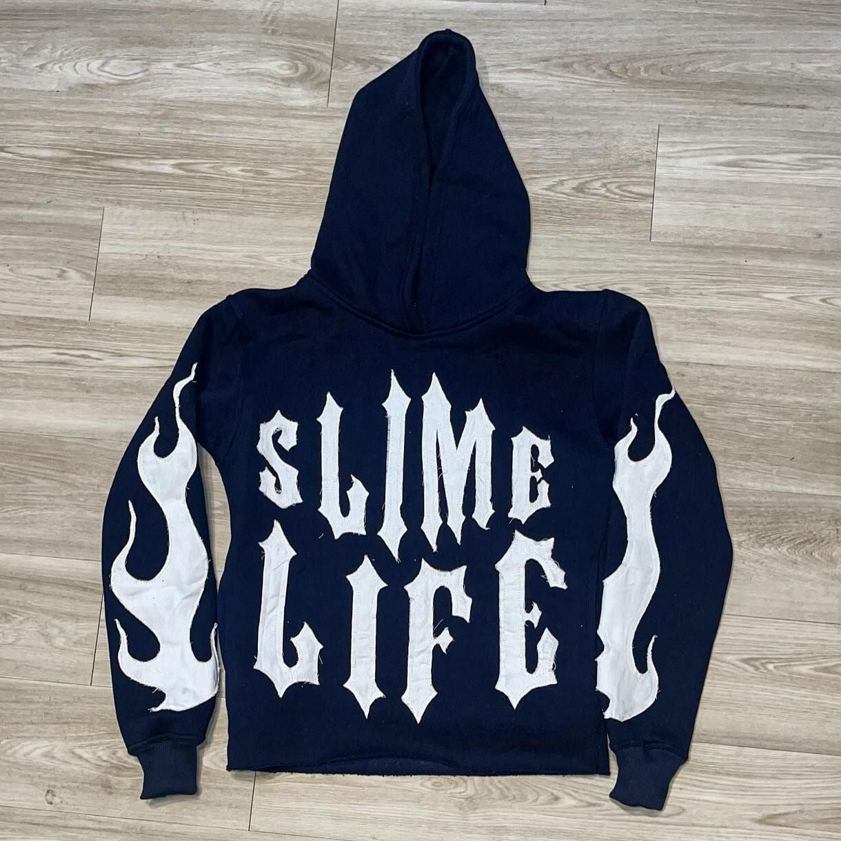 Muchic Slime Life Flame Print Long Sleeve Hoodies