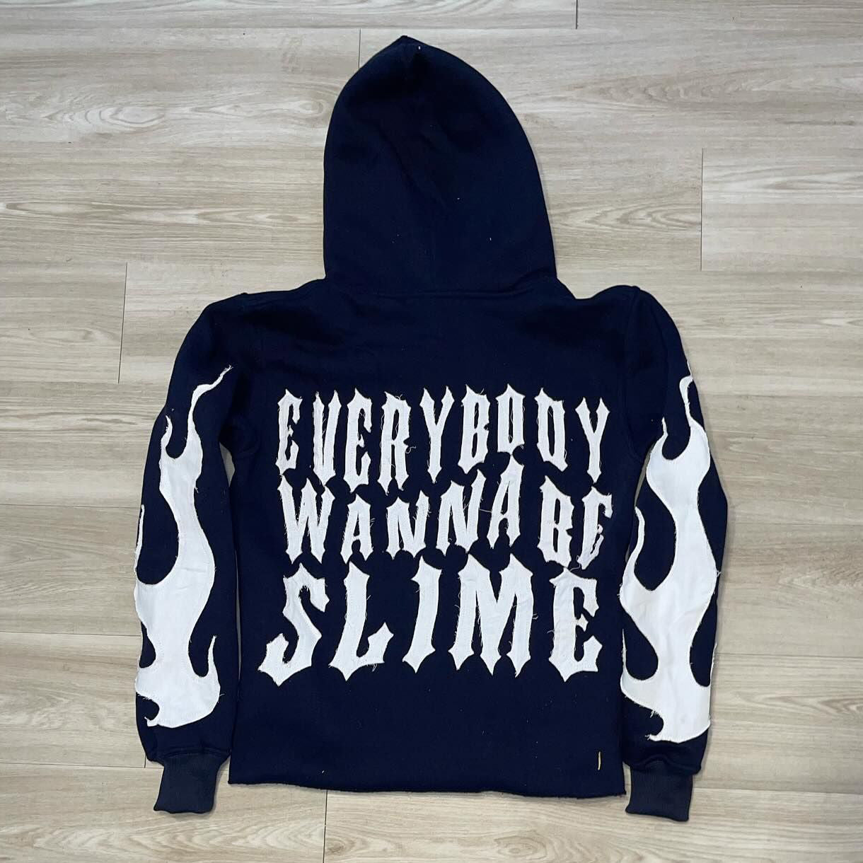 Muchic Slime Life Flame Print Long Sleeve Hoodies