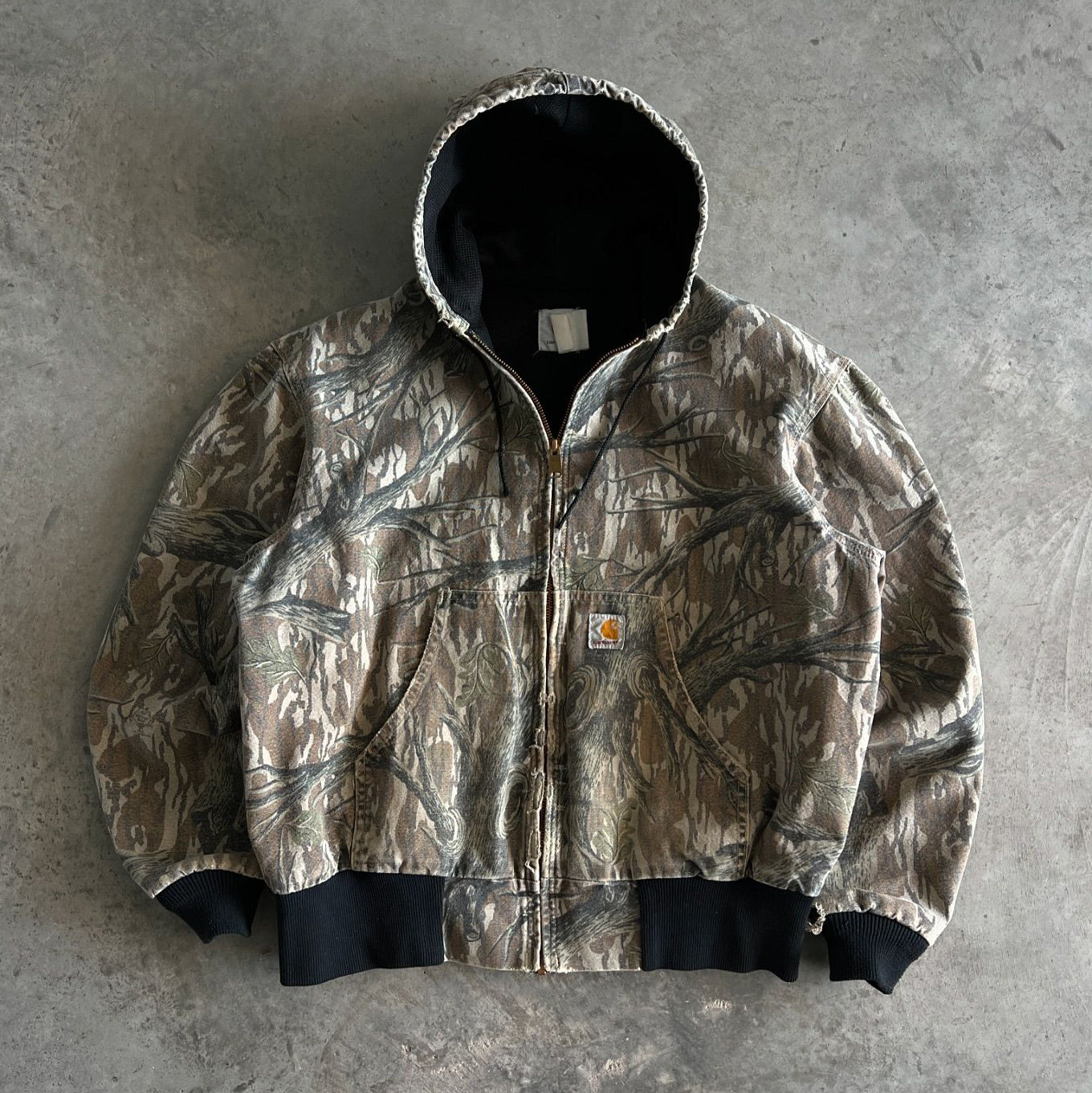 Vintage Tree Camouflage Lined Zip-Up Jacket