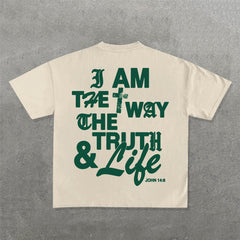 Muchic I Am The Way The Truth & The Life Print Short Sleeve T-Shirt