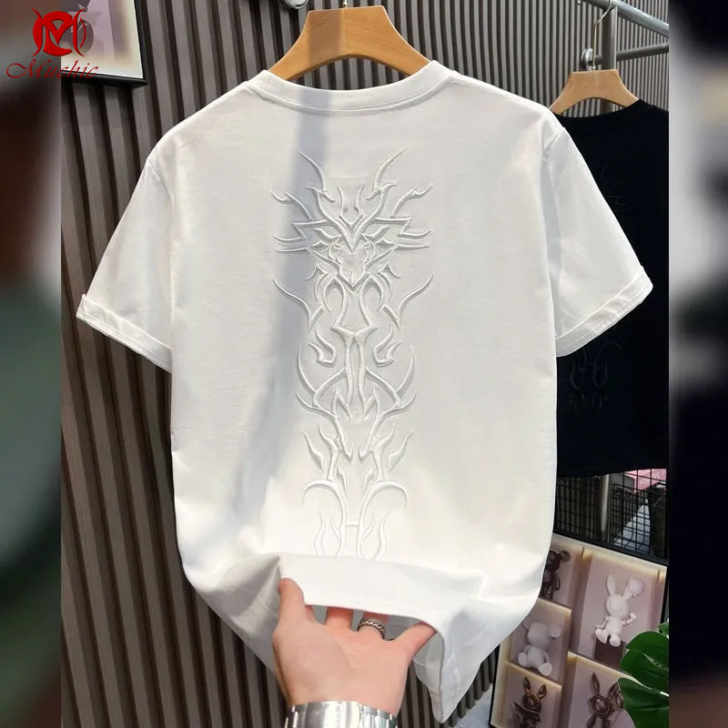 Unisex Intangible Cultural Heritage Dragon Embroidery T-shirt(Hand Embroidered) (Duty Free)