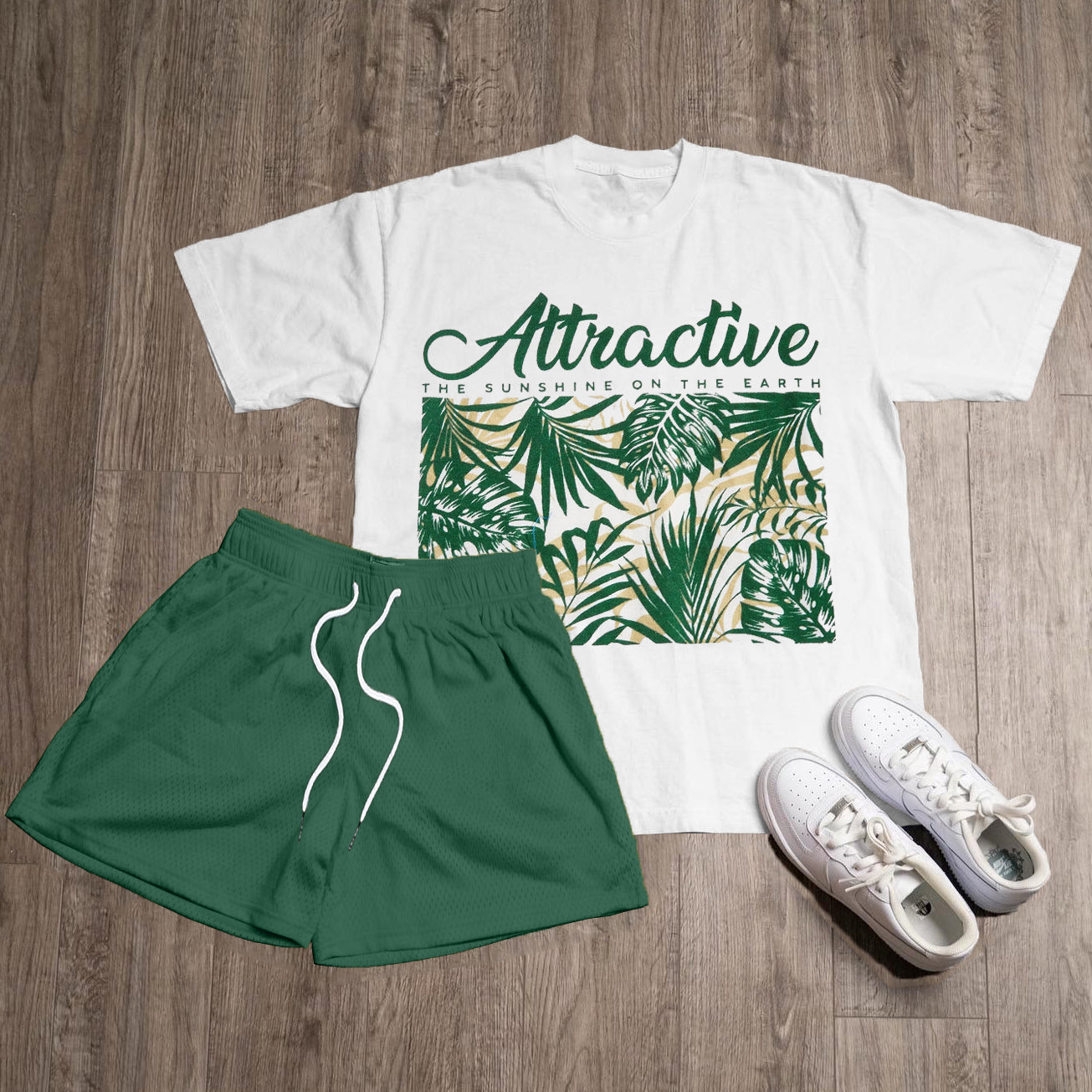 Muchic Attractive Tropical Print Two-Piece Set