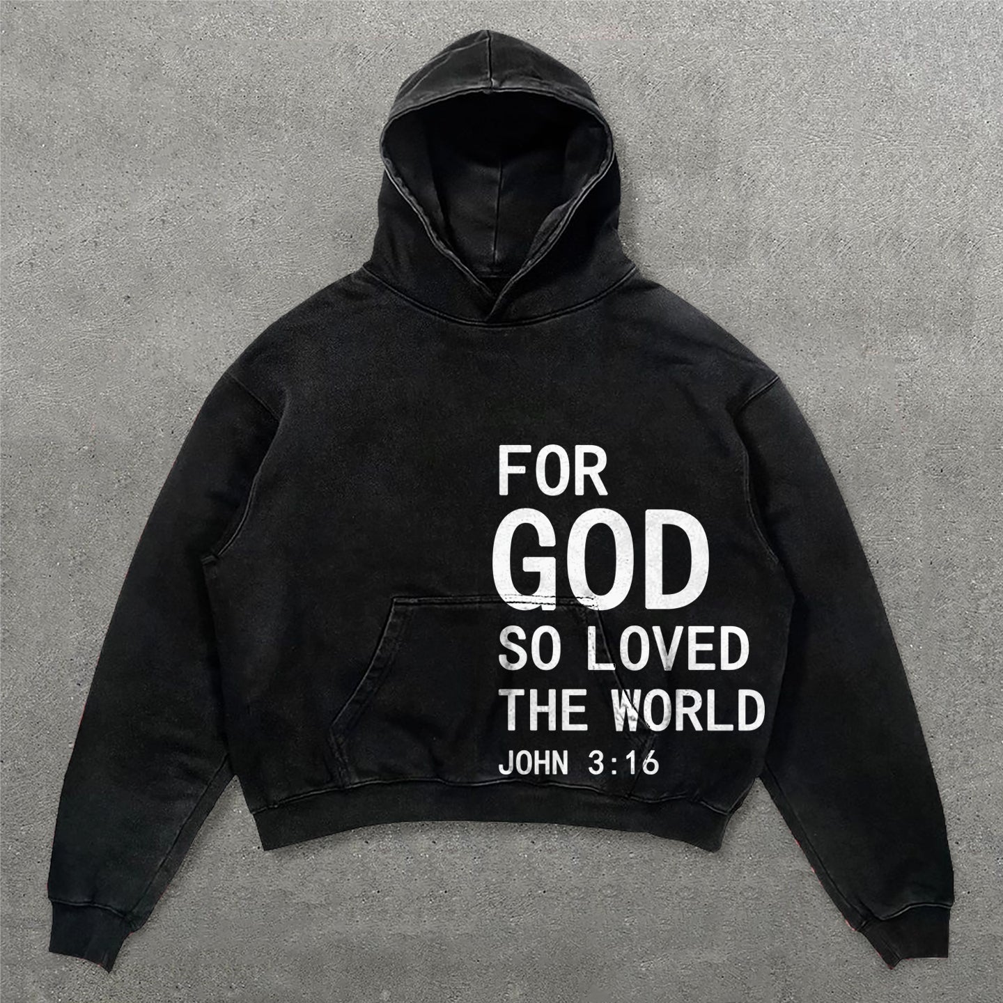 Muchic For God So Loved The World Print Long Sleeve Hoodies