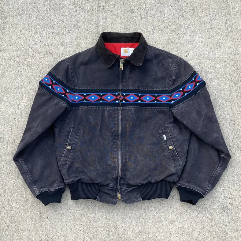 Vintage Tribal Lined Zip-Up Jacket